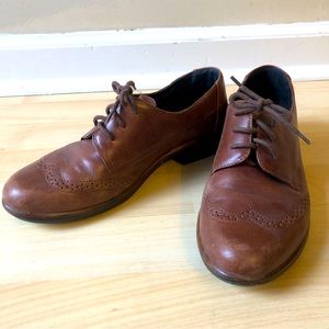 Naot Brown Leather Oxford Shoes, European Size 38